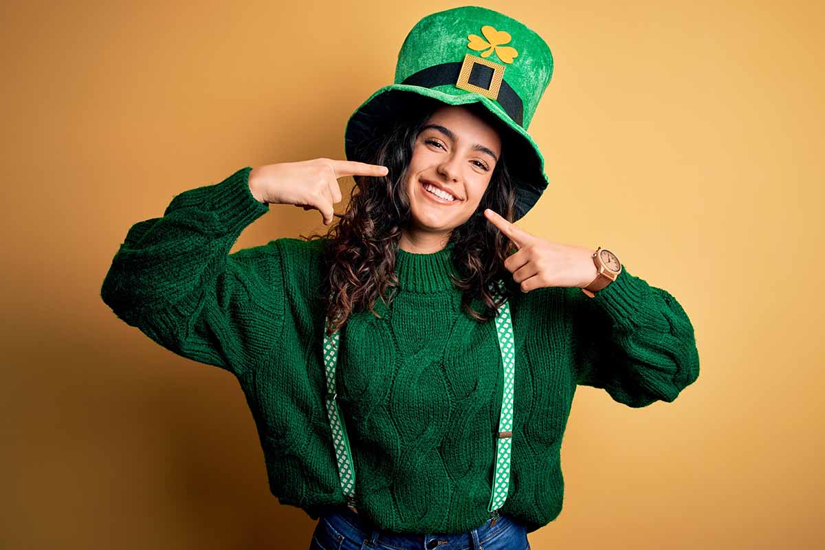 woman dressed for st patrick's day